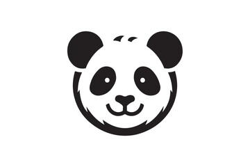 Panda logo silhouette vector art illustration.