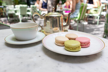 macarons and tea