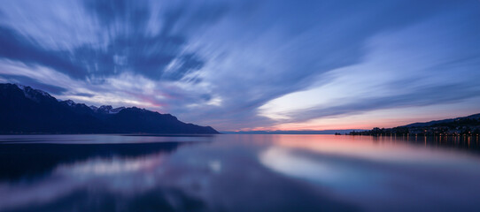 Obraz premium Long exposure on Leman lake