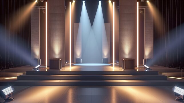 stage with lights