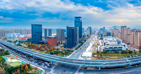 Urban Scenery of Zhenhai District, Ningbo City, Zhejiang Province, China