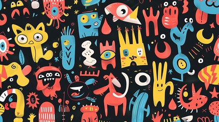 seamless pattern with cats