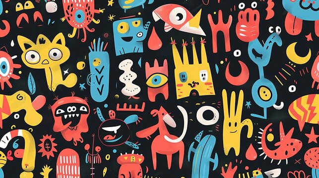 seamless pattern with cats