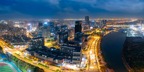 Fototapeta premium Urban Scenery of Zhenhai District, Ningbo City, Zhejiang Province, China
