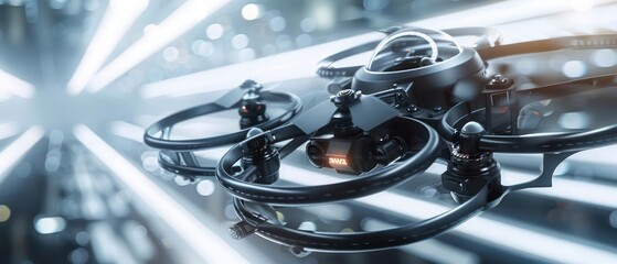 A closeup of a drones sophisticated propulsion system enabling seamless vertical takeoff and landing