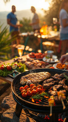 Obraz premium Outdoor Barbecue with Friends
