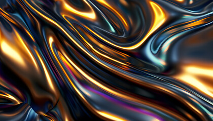 Futuristic black holographic background with dynamic waves and iridescent wallpaper, futuristic, holographic, dynamic, waves, iridescent, wallpaper, abstract, technology, modern, futuristic