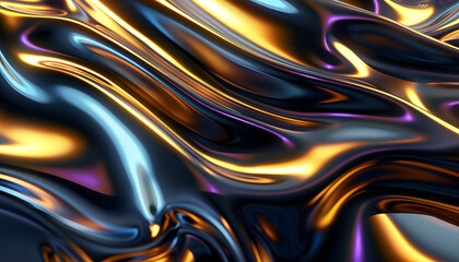 Futuristic black holographic background with dynamic waves and iridescent wallpaper, futuristic, holographic, dynamic, waves, iridescent, wallpaper, abstract, technology, modern, futuristic