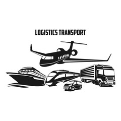 Transport icon set. Transportation symbol. Vector illustration template