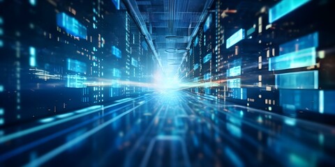 Efficiently managing large and complex datasets with advanced data processing technology. Concept Data Processing Technology, Large Datasets, Efficient Management