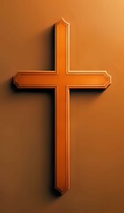 Naklejka premium orange, cross, christian, crucifix, faith, easter, resurrection, catholic, catholicism, christianity, holy, abstract, belief, religion, religious, symbol, savious