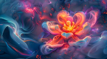 Obraz premium Levitating Surreal Blooms in Vibrant Chromatic Expressionist Realm