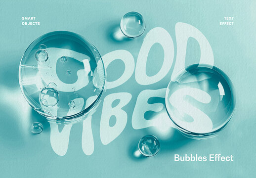 Bubbles Text And Logo Effect Mockup With Generative AI
