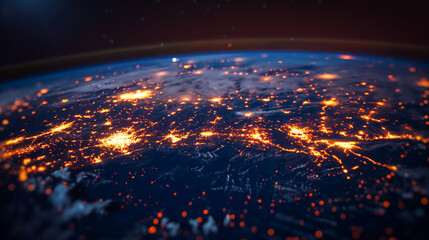 Fototapeta premium High quality 3D rendered image, perfectly usable for topics related to big data, global networks, international flight routes or the spread of a pandemic,