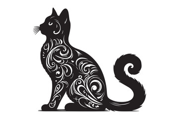 Cat silhouette vector illustration-01.eps