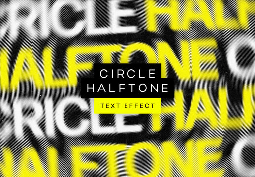 Dust Circle Halftone Text Effect Mockup