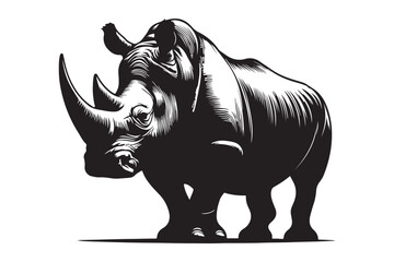 Rhino silhouette vector image illustration
