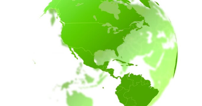 Planet, world and isolated digital map of earth with global network, population connection and spin. Virtual location, 3d satellite and worldwide data for communication, travel and white background