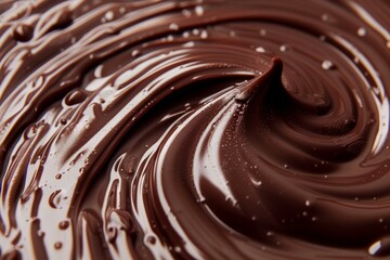 Indulge in the luxurious experience of a swirling, rich, and creamy dark chocolate texture with glossy, melted waves and peaks
