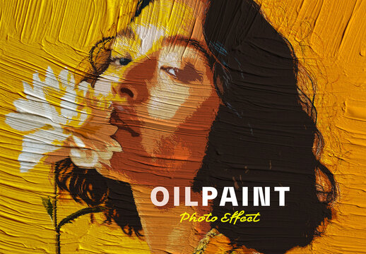 Oil Paint Photo Effect Mockup WIth Generative AI