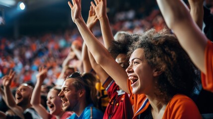 Passionate Basketball Fans at a Game