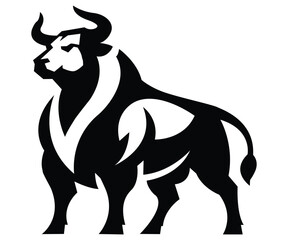 Cow mascot logo design and animal mascot logo silhouette design 