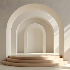Fototapeta premium Bright and Airy Podium Background Showcasing Product in Professional