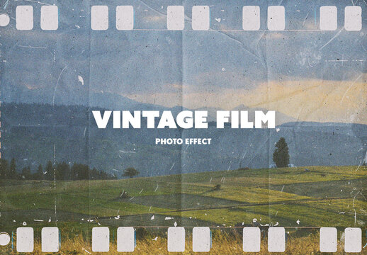 Retro Film Frame Photo Effect Mockup With Generative AI