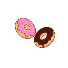 seamless background with donuts, bakery, sweet biscuit  illustration 