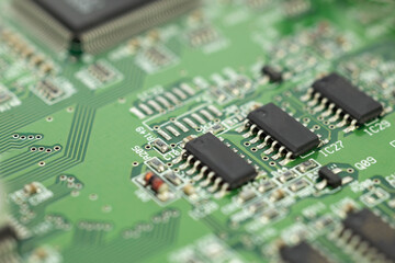 Electronic Circuit Board with Black Chips