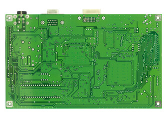 Green Printed Circuit Board Close-Up