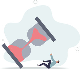Project deadline, running out of time or time management concept.flat illustration.
