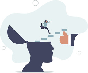 Personal development, self improvement or motivation to activate full potential, learning new skill to success, individual career growth concept.flat illustration.