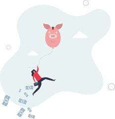 Financial freedom or financial independence concept.flat illustration.