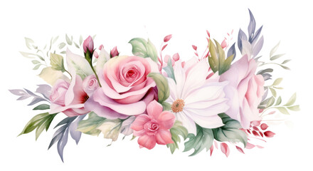Fototapeta premium PNG Bouquet border frame flower painting plant.