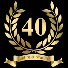Laurels For the 40th anniversary with text in German	