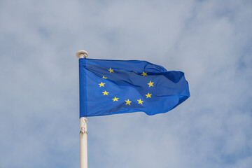 The flag of Europe. The twelve stars symbolise the unity, solidarity and harmony between the...
