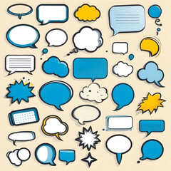 set of different speech bubbles, vector ready for design 