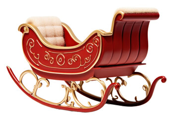 PNG Santa sleigh furniture white background celebration.