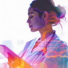 Fototapeta premium Woman Doctor Using Technology