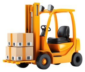 PNG Forklift box white background delivering.
