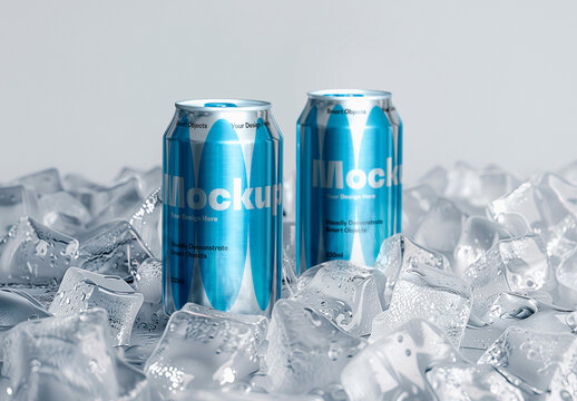 Two Frozen Cans Mockup