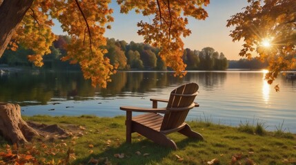 Obraz premium Beautiful autumn in the park