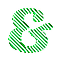 White symbol with green diagonal ultra thin straps