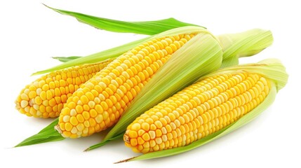 Corn on white background with clipping path