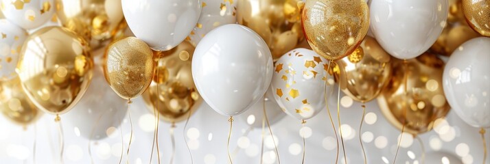 Gold and White Balloons Celebration
