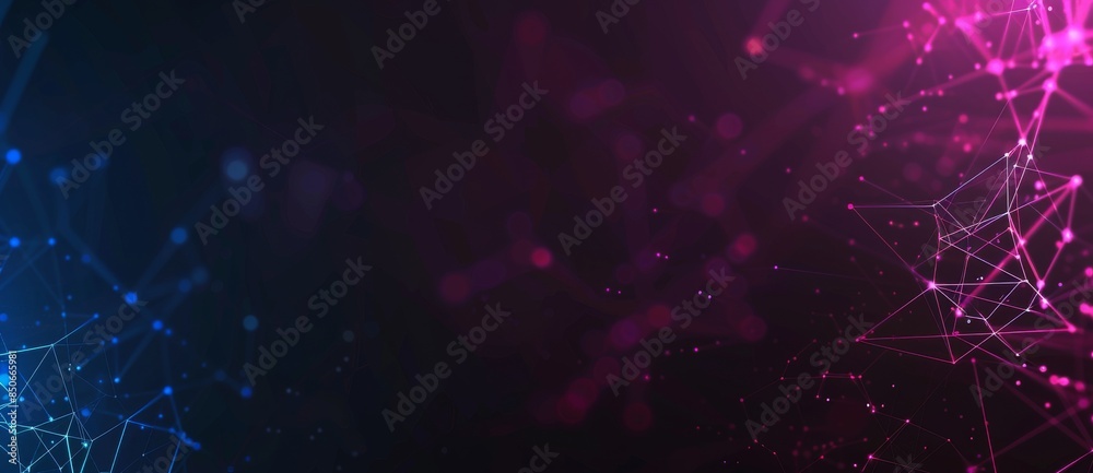 Poster the three dimensions of glowing lines and dots. abstract background. 3d rendering. network or connec