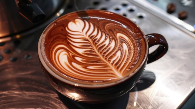 Flavorful scent and beautifully crafted latte coffee