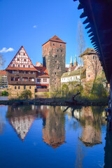 bridge over Pegnitz River in the Old Town of Nurnberg