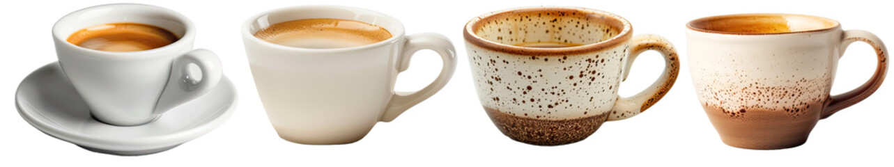 Espresso Cup isolated on Transparent Background. AI generative